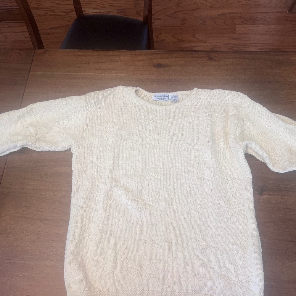 Cream cotton knit sweater